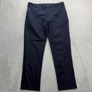 Under 5'10 Mens Performance Chino Pants Navy Blue Stretch 34x27 Short Inseam